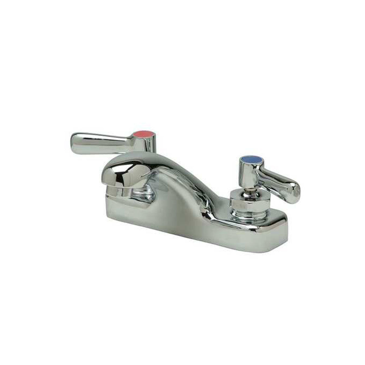 Polished Chrome Faucet 4" Centerset With Lever Handles.